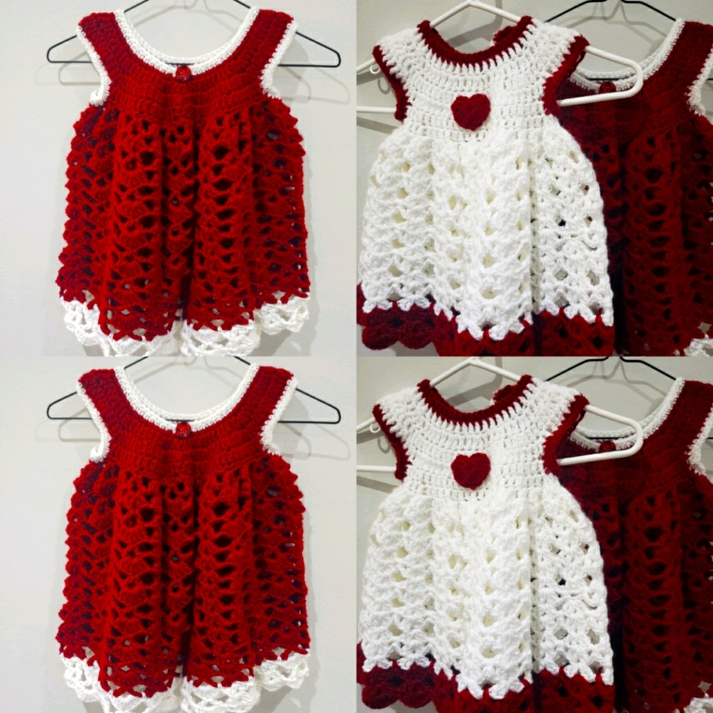 hand made crochet baby dresses